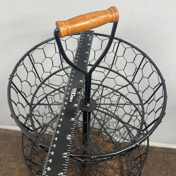 Three Tier Metal Kitchen Basket 15" Wide  26" Tall Collapsible & Rearrangeable - Picture 6 of 7